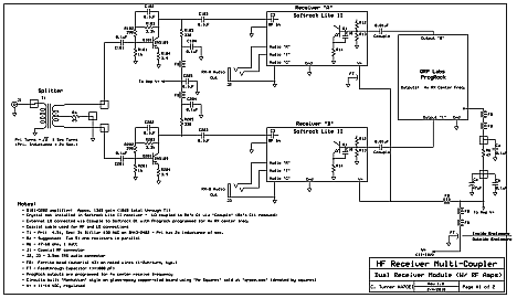 Diagram of the dual receiver with amplifiers