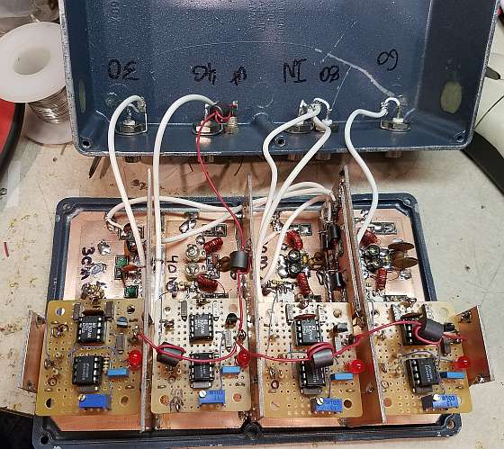 Inside the 4-channel filter and AGC module