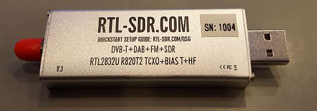 RTL-SDR Blog USB receiver, used for HF through UHF